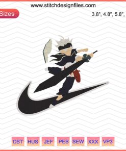 Nike x Asta Embroidery Designs File, sleek Nike logo, vibrant machine embroidery, detailed stitching pattern, digital embroidery.