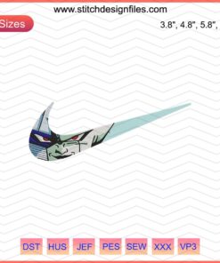 Nike x Cooler Embroidery Design File featuring Nike Swoosh, compatible with machine embroidery. Vibrant digital pattern download.