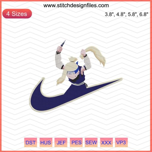 Nike x Ino Yamanaka Embroidery Designs File, featuring unique Nike-themed machine embroidery patterns inspired by Ino Yamanaka.