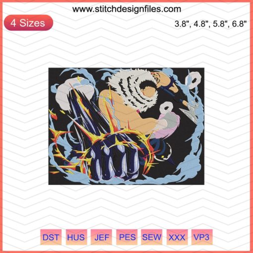 Nike x Charlotte Katakuri One Piece embroidery design file, featuring intricate Nike and anime-inspired designs for machine embroidery.