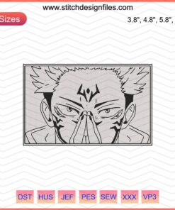 Itadori Yuji Embroidery Designs File, Jujutsu Kaisen Machine Embroidery, Anime Pattern, Digital Download