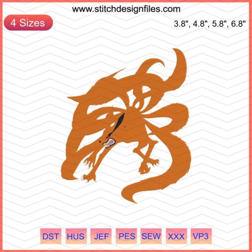 Karuma Naruto Machine Embroidery Design File: Vibrant anime-inspired embroidery pattern for DIY projects.