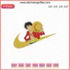 Nike x Monkey Luffy Embroidery Design File, Nike Machine Pattern Featuring Iconic Cartoon Character, High-Quality Embroidery Design