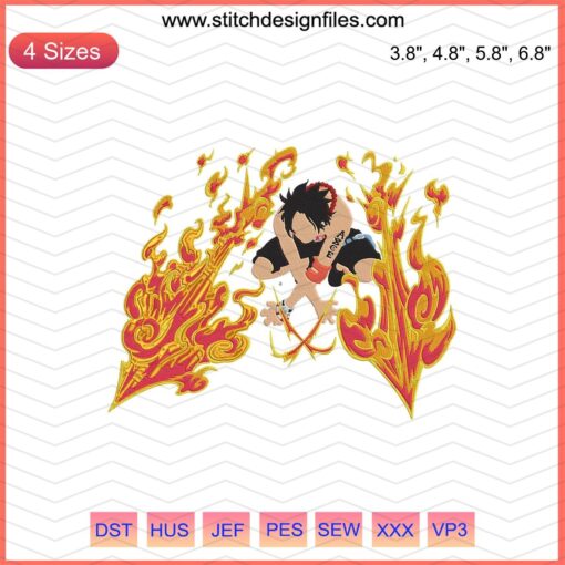 Naruto Machine Embroidery Designs, Ace Embroidery Patterns, Anime Embroidery Files, Digital Download, Ninja Character Stitches
