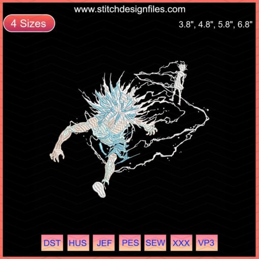 Killua Zoldyck Embroidery File, Hunter x Hunter Machine Design, Anime Character Stitch Pattern, Digital Download