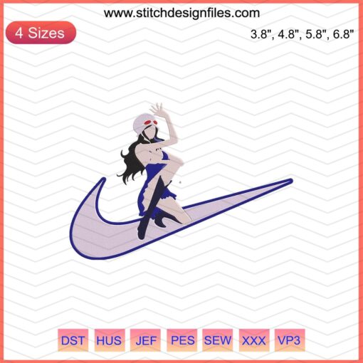 Nike x Robin Sexy One Piece Embroidery Design File - Intricate Nike Machine Embroidery with Flawless Detailing.