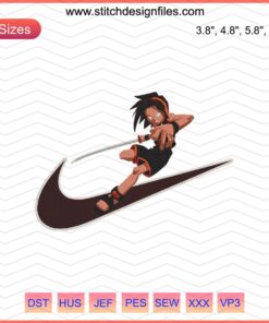 Nike x Yoh Asakura Embroidery Designs File featuring unique Nike machine embroidery patterns for customization.