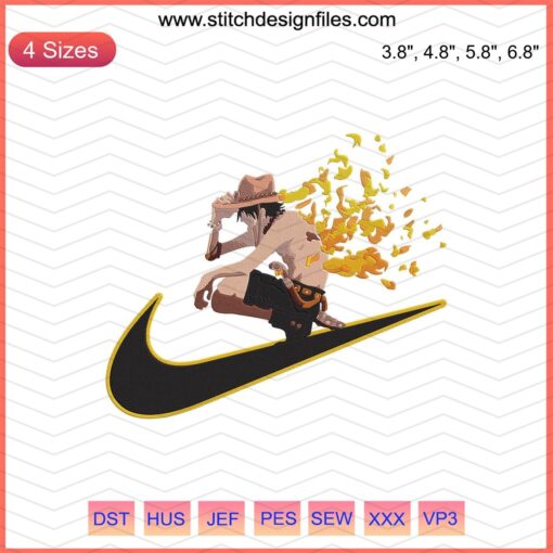 Nike x Ace Memories Embroidery Designs File: Unique Nike machine embroidery patterns, perfect for customization and creative projects.