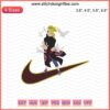 Nike x Deidara Embroidery Design: Unique Nike logo with artistic flair, perfect for machine embroidery enthusiasts.