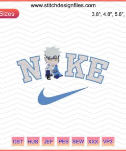 Cute Nike Karin Chibi Embroidery Designs File, Ideal for Machine Embroidery, Adorable Character in Modern Style.