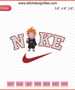 Chibi Nike Jugo embroidery file, Nike machine embroidery design, cute sneaker character, digital download, sewing pattern.