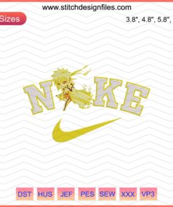 Chibi Hokage Minato Embroidery File, Nike Machine Designs - Detailed, Iconic Nike Naruto Fusion