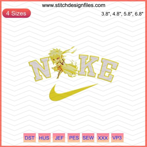 Chibi Hokage Minato Embroidery File, Nike Machine Designs - Detailed, Iconic Nike Naruto Fusion