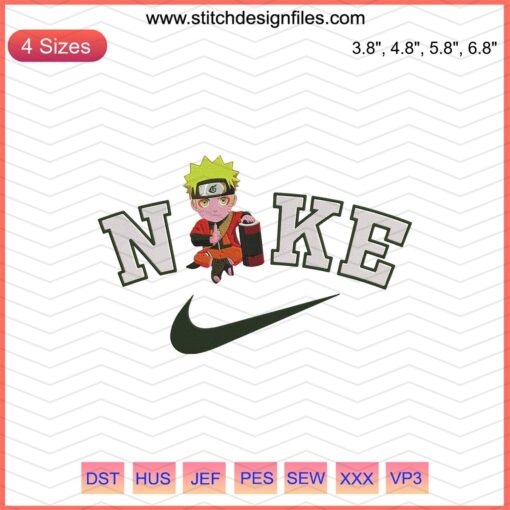 Nike Naruto Honoured Sage Mode Embroidery Designs, Nike Machine Embroidery File, Intricate Ninja Art Patterns, Customizable