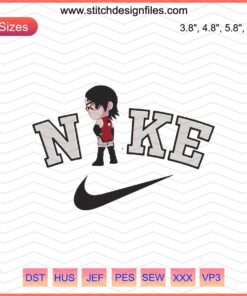 Chibi Sarada Nike Embroidery Designs File, Cute Naruto Character, Machine Embroidery, Downloadable Digital Pattern