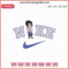 Nike Chibi Sasuke Embroidery Design, featuring Sasuke in iconic Nike gear, compatible with embroidery machines.