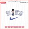 Chibi Sasuke Attack Embroidery Design featuring Nike-inspired artistry for machine embroidery files. Perfect for fans and crafters.