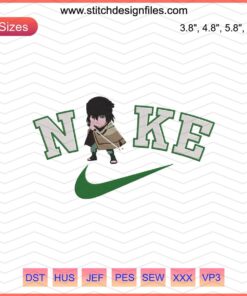 Nike Chibi Sasuke Embroidery Design File: Adorable Sasuke Uchiha graphic for machine embroidery, The Last edition.