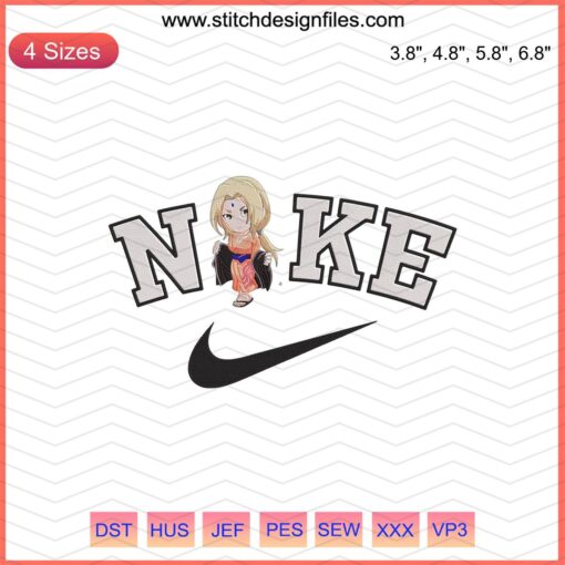 Chibi Tsunade Embroidery Design File for Nike, Machine Embroidery, Naruto Character, High-Quality Digital Pattern