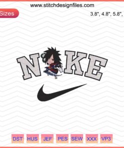 Madara Chibi Embroidery Design for Nike Machines - Ideal for Anime Fans. Digital File, High Quality, Unique Design!