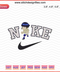 Hinata Attack Embroidery Design, Nike Chibi Character, Machine Embroidery File, Anime Themed Pattern, Embroidery Art