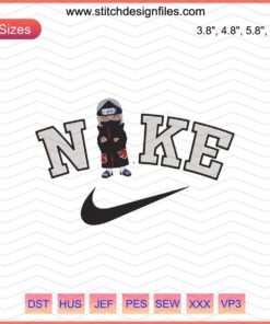 Nike Chibi Kakuzu Embroidery Design File, featuring Nike machine embroidery pattern. Perfect for customizing apparel and accessories.