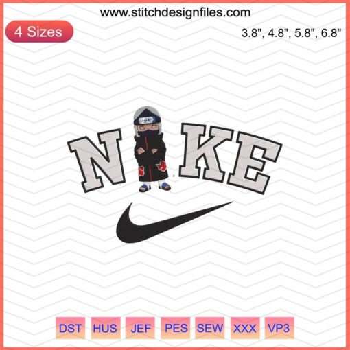 Nike Chibi Kakuzu Embroidery Design File, featuring Nike machine embroidery pattern. Perfect for customizing apparel and accessories.