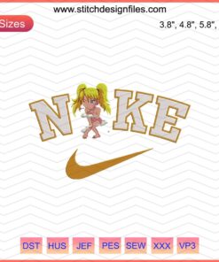 Nike Chibi Naruto Sexy no Jutsu Embroidery Design File, Machine Embroidery, Anime-Inspired Nike Design