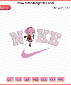 Nike Chibi Sakura The Last Embroidery Design File, featuring intricate Nike embroidery patterns for machine use.