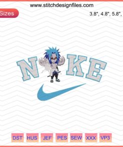 Chibi Sasuke Stage 2 Nike Embroidery Designs File, Naruto-themed embroidery pattern for Nike machine embroidery projects.