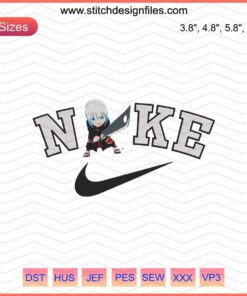 Nike Chibi Suigetsu embroidery design file featuring anime-style artistry for machine embroidery projects.