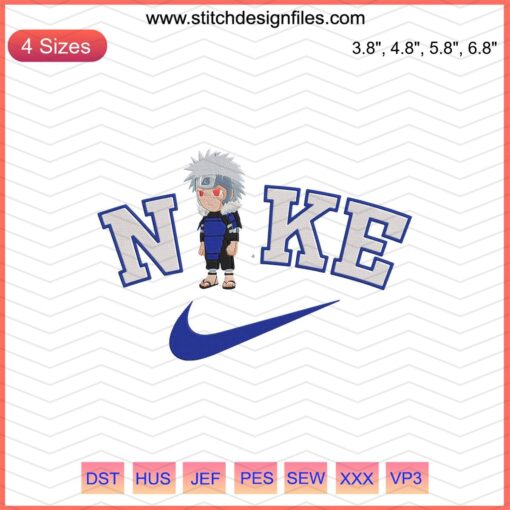 Chibi Tobirama Nike Embroidery File, Cartoon Ninja Design, Nike Machine Embroidery Pattern, Custom DIY Embroidery.