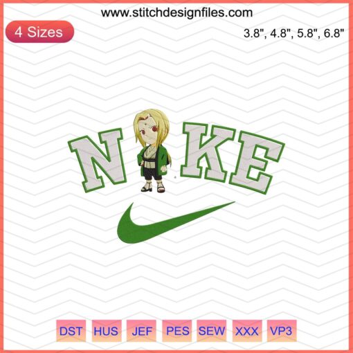 Chibi Tsunade Hokage Embroidery Design File - Nike Machine Embroidery Patterns, Anime-Inspired Craft Sewing Design.