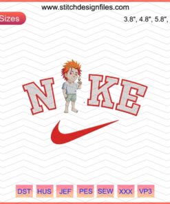 Nike Chibi Jugo Embroidery Designs File featuring iconic Nike motifs in machine embroidery format.