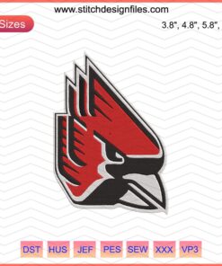 Ball State Cardinals Machine Embroidery File, NCAA Logo Design, Embroidered Logo for Apparel, Digital Download Embroidery