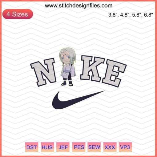 Nike x Chibi Kimimaro Embroidery Designs File, featuring exclusive Nike machine embroidery patterns for apparel customization.