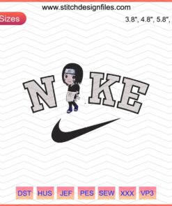 Nike x Chibi Rin embroidery design file featuring unique Nike machine embroidery patterns. Perfect for high-quality stitching.
