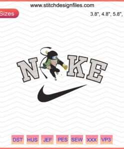 Nike x Chibi Sandaime Hokage Embroidery File: Detailed anime character design for Nike, unique chibi style embroidery pattern.
