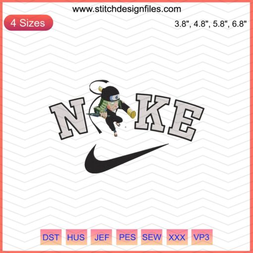 Nike x Chibi Sandaime Hokage Embroidery File: Detailed anime character design for Nike, unique chibi style embroidery pattern.