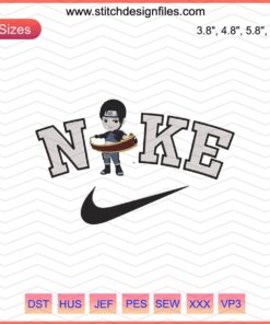 Nike x Chibi Sai Embroidery Design File features unique Nike-themed machine embroidery patterns for creative customization.