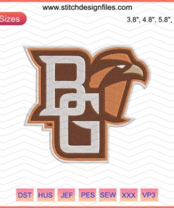 Bowling Green Falcons NCAA Machine Embroidery Design, College Sports Logo, Digital File for Embroidery Machines.