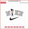 Nike x Chibi Shikamaru Embroidery Design File, Naruto-inspired Machine Embroidery, Nike Logo, Unique Anime Stitch Pattern.