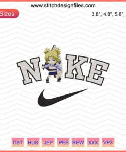 Nike x Chibi Temari Attack Embroidery Design File, Nike Machine Embroidery, Anime-Inspired Digital Patterns