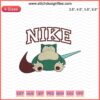 Nike Snorlax Embroidery Design File featuring the iconic Pokemon in Nike gear, perfect for machine embroidery projects.