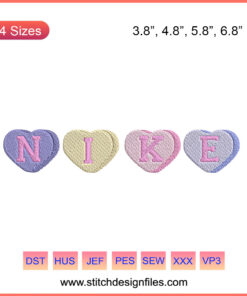 Nike Heart Embroidery Designs File, Nike Machine Embroidery Patterns, Unique Heart Stitch, Digital Download, Logo Embroidery