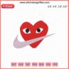 Nike Comme des GarÃƒÂ§ons embroidery file with distinctive design, seamless Nike-inspired patterns for machine embroidery enthusiasts.