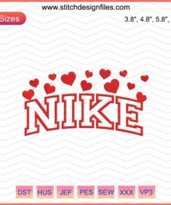Nike Lovely Embroidery Designs File featuring detailed Nike logo patterns, ideal for machine embroidery projects.