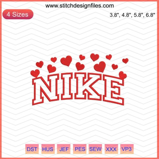 Nike Lovely Embroidery Designs File featuring detailed Nike logo patterns, ideal for machine embroidery projects.