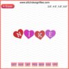 Nike Four Heart Embroidery Designs File; Nike logo with four heart patterns; Machine Embroidery; Digital Download