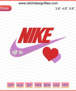 Nike Lovely Double Embroidery Designs File showcasing intricate Nike logos for machine embroidery projects, high-quality vector files.